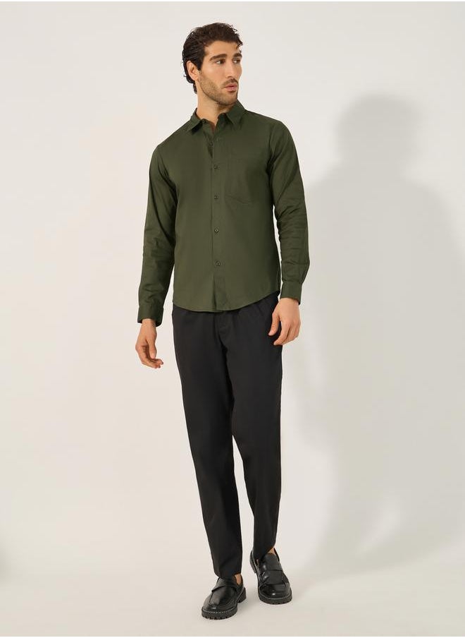 Styli Sim Fit Chest Pocket Spread Collar Shirt  - Image 2