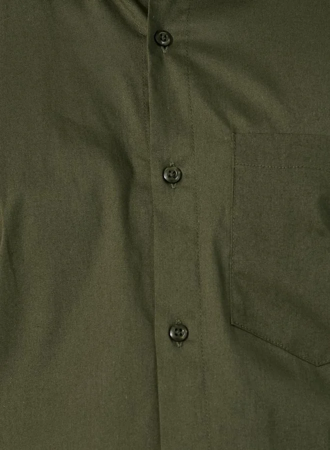 Styli Slim Fit Chest Pocket Spread Collar Shirt