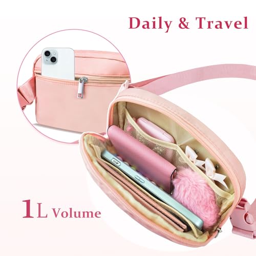 COSHAYSOO Pink Fanny Pack Belt Bag Crossbody Purse for Teen Girls 6 7 8 9 10 11 12 13 Year Old Women Personalized Cute Initial Graduation Birthday Gifts Tween Preteen Girly Stuff Chenille Letter M - Image 5