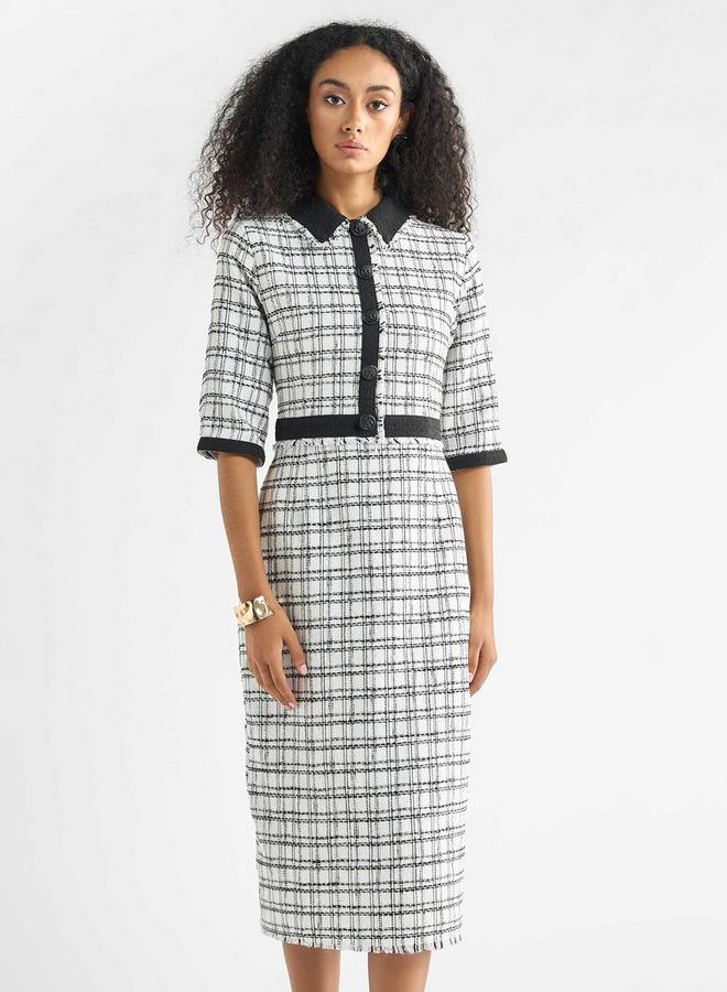 Splash FAV Tweed Button-Up Dress - Image 1