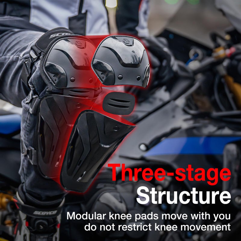 Scoyco Motorcycle Knee and Shin Guards â€“ Motocross Knee Pads Adjustable TPU Protective Gear for Road Cycling - Image 4