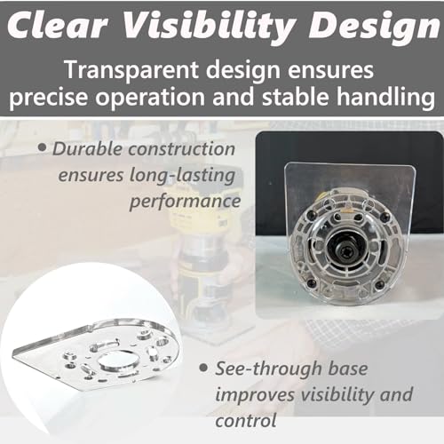 Auaurly 1 PC Clear Sub Base Clamp D Shape Replaces A27941 Compatible With DCW600B,DWP611PK,DWP611,450PK Compact Routers - Image 3