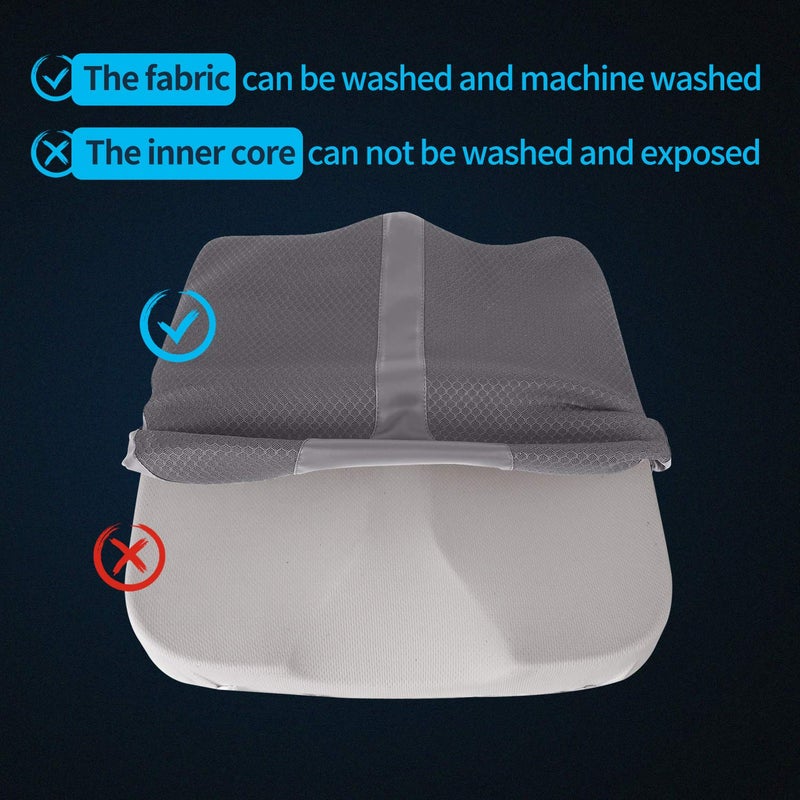 LARROUS Car Seat Cushion - Comfort Memory Foam Seat Cushion for Car Seat Driver, Tailbone (Coccyx) Pain Relief, Car Seat Cushions for Driving (Gray) - Image 4