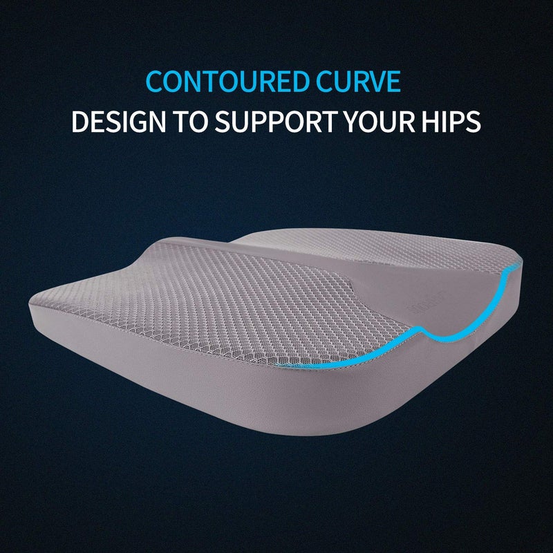LARROUS Car Seat Cushion - Comfort Memory Foam Seat Cushion for Car Seat Driver, Tailbone (Coccyx) Pain Relief, Car Seat Cushions for Driving (Gray) - Image 5