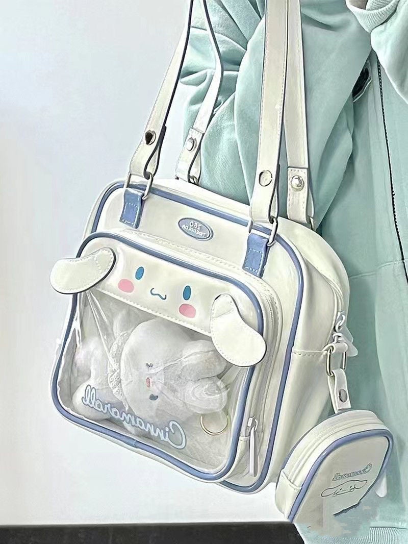 Kawaii Japanese New Anime Yugui Dog Transparent Doll Jk Headset Bag Large Capacity Handbag Shoulder Bag - Image 4