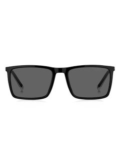 TOMMY HILFIGER Men's Polarized Rectangular Shape Carbon Fiber Sunglasses TH 2077/S GREY 41 - Lens Size: 41 Mm - Black  - Image 3
