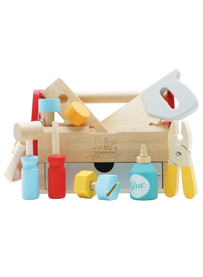 Le Toy Van - Cars & Construction Educational Wooden Tool Box Play Set For Role Play | Boys Pretend Play Wooden Tools - Suitable For 3 Year Olds And Older, Tool Box 12 Piece Set - Image 1