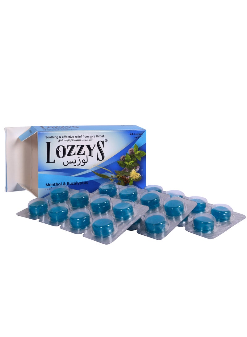 LOZZYS Menthol & Eucalyptus for Sore Throat and Blocked Nose, Dual Anti-Bacterial Action, Fast Effective Relief from the Symptoms of Sore Throat, 24 Lozenges - Image 4