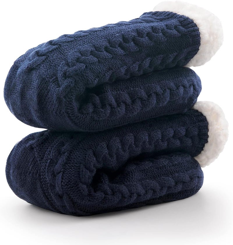 SIMIYA Mens Warm Fleece Lined Winter Soft Non Slip Socks Christmas Mens Slipper Socks (One size fits 6-12) - Image 2