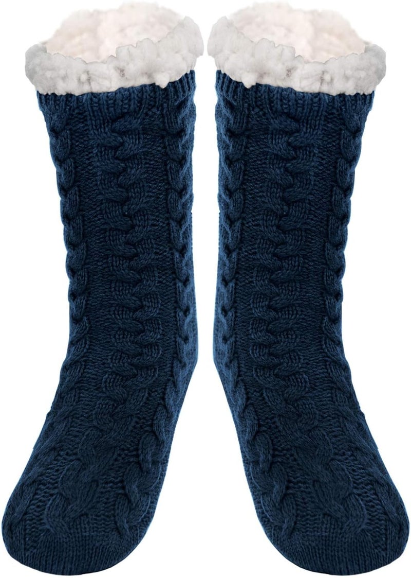 SIMIYA Mens Warm Fleece Lined Winter Soft Non Slip Socks Christmas Mens Slipper Socks (One size fits 6-12) - Image 1