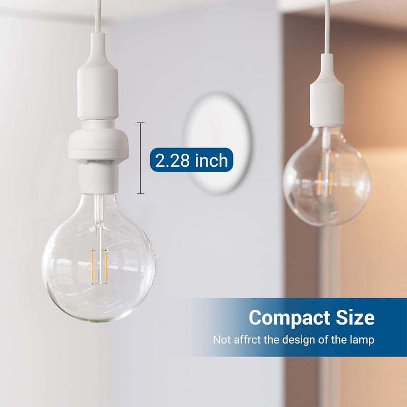 DEWENWILS Remote Control Light Bulb Socket, Wireless Light Switch for Pull Chain Light Fixture, E26 E27 Bulb Base, No Wiring, ETL Listed(1 Wall Mounted Switch+2 Socket) - Image 5