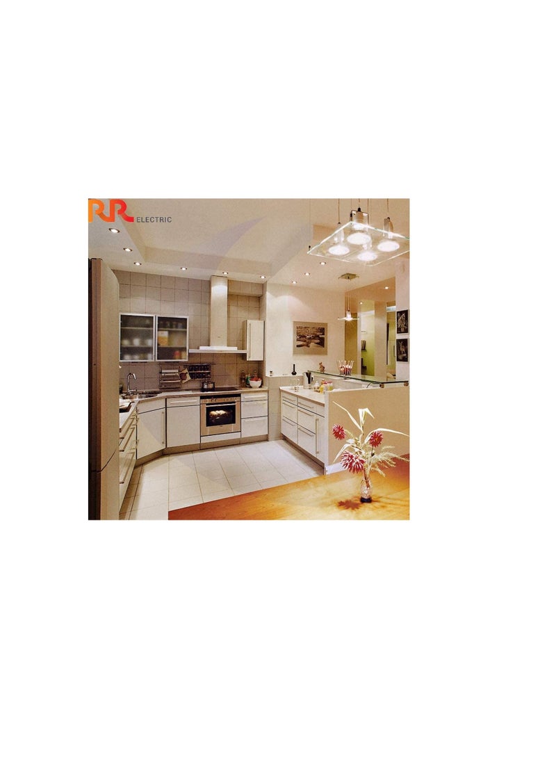 ار ار مصباح سقف LED للإضاءة RR ، موفر للطاقة ، مصباح بقعة UV صفري مع لومن عالي ، GU10 5W 230VAC I للمكتب المنزلي الداخلي (ضوء النهار 6500K - 5W ، عبوة من 4)  - Image 3