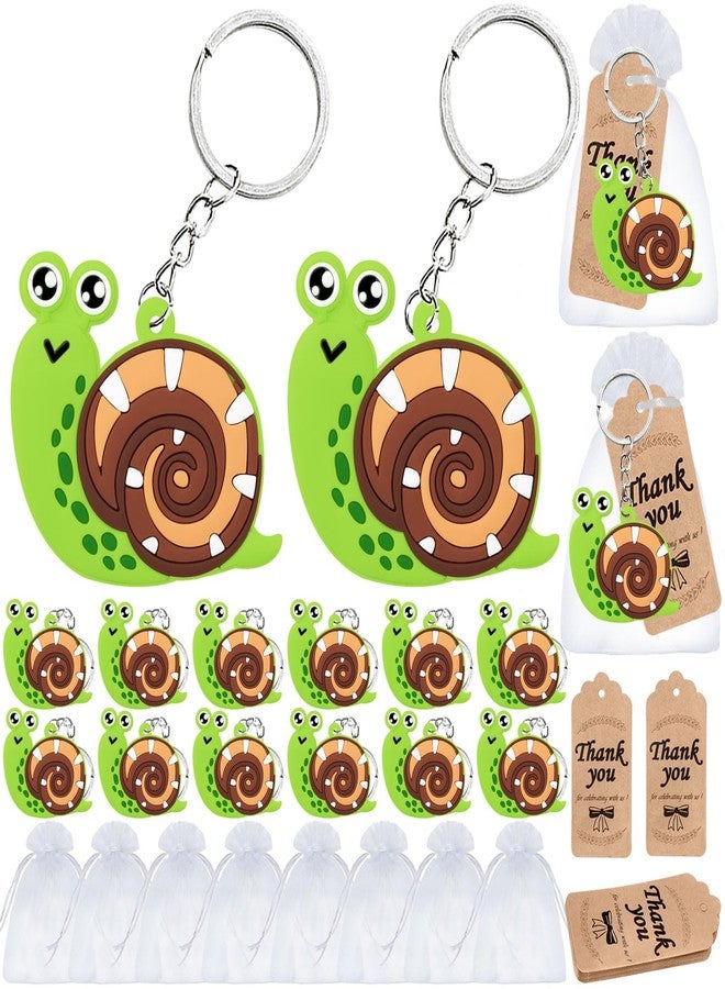 Elecrainbow 60 Pack Snail Party Favors Include 20 Snail Keychains, 20 Thank You Tags, 20 Gift Bags for Safari Party, Jungle Baby Shower, Animal Themed Kids Birthday, Wild ONE First Birthday - Image 1