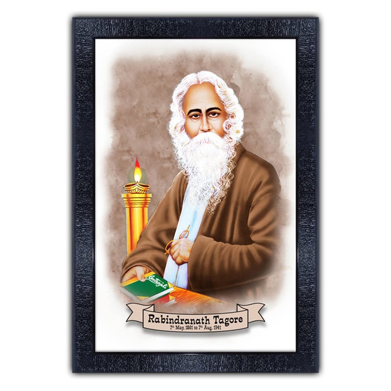 pnf UV Textured Wooden Framed Poster of Rabindranath Tagore p-151 (13.5x19inch,Framed Print,Multicolour) - Image 5