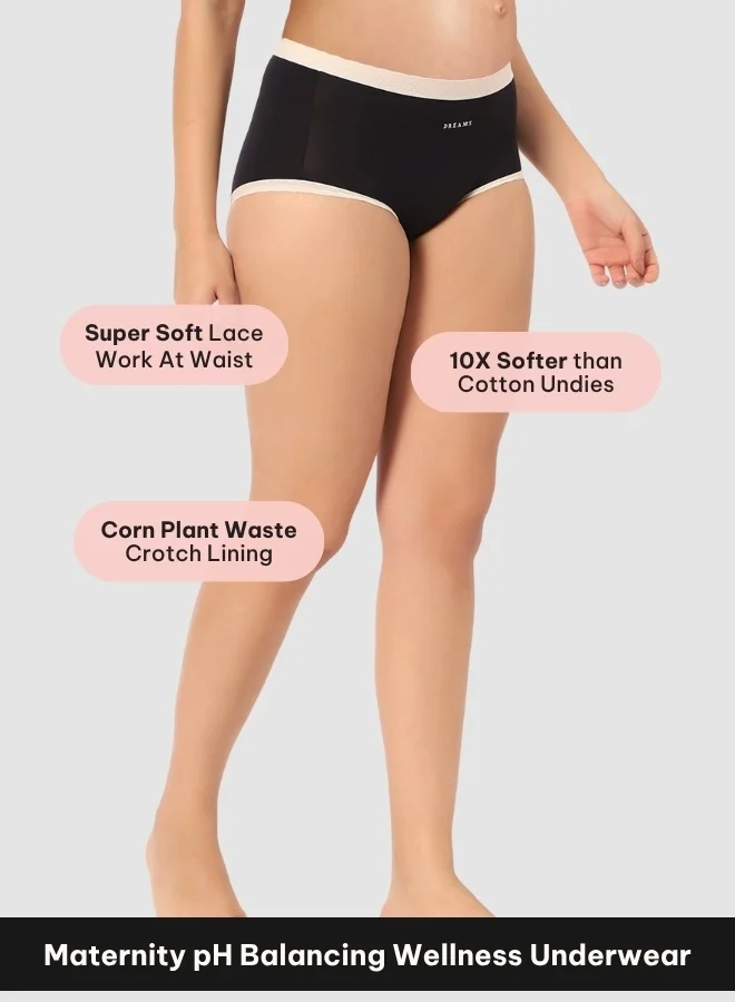 الملكة الحميمة شورت كورن باي للأولاد من الدانتيل للحمل - فائق النعومة، بدون لفات أو دعم للمنطقة، تغطية كاملة مريحة لكل فصل دراسي (عبوة من قطعتين)