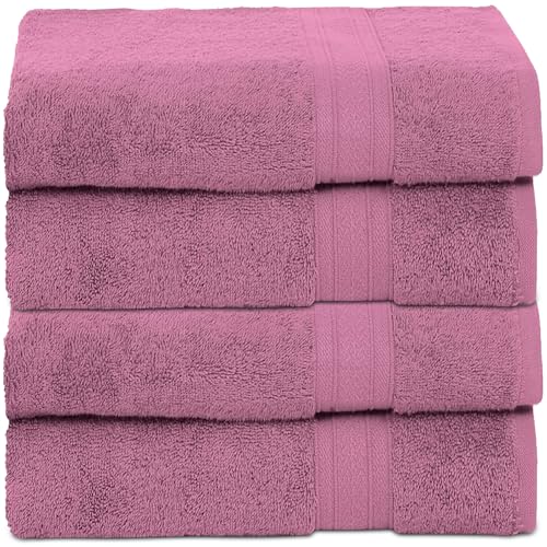 Ambra Linens 500 GSM Highly Absorbent Towel 100% Cotton, Soft and Plush, All Seasons Use, Large, Everyday Use, Durable (4 Pcs - Bath Towels, Lilac) - Image 1