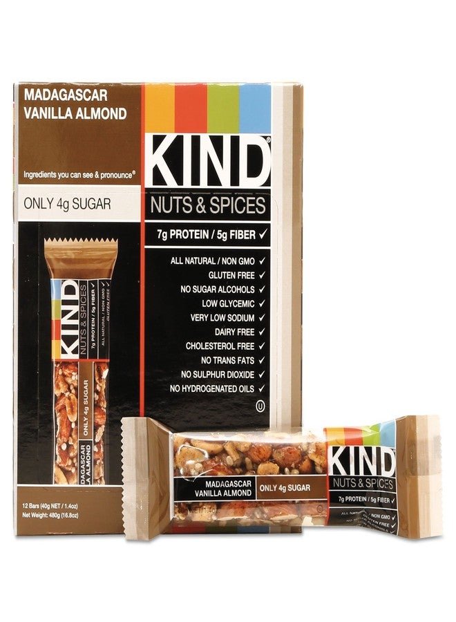 KIND Nuts & Spices, Madagascar Vanilla Almond, 12 Bars - Image 3