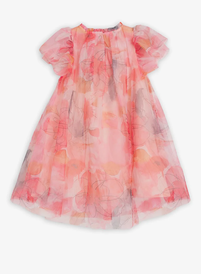 ريبلز مع نمشي Girls Blush Bloom Flowy Party Dress