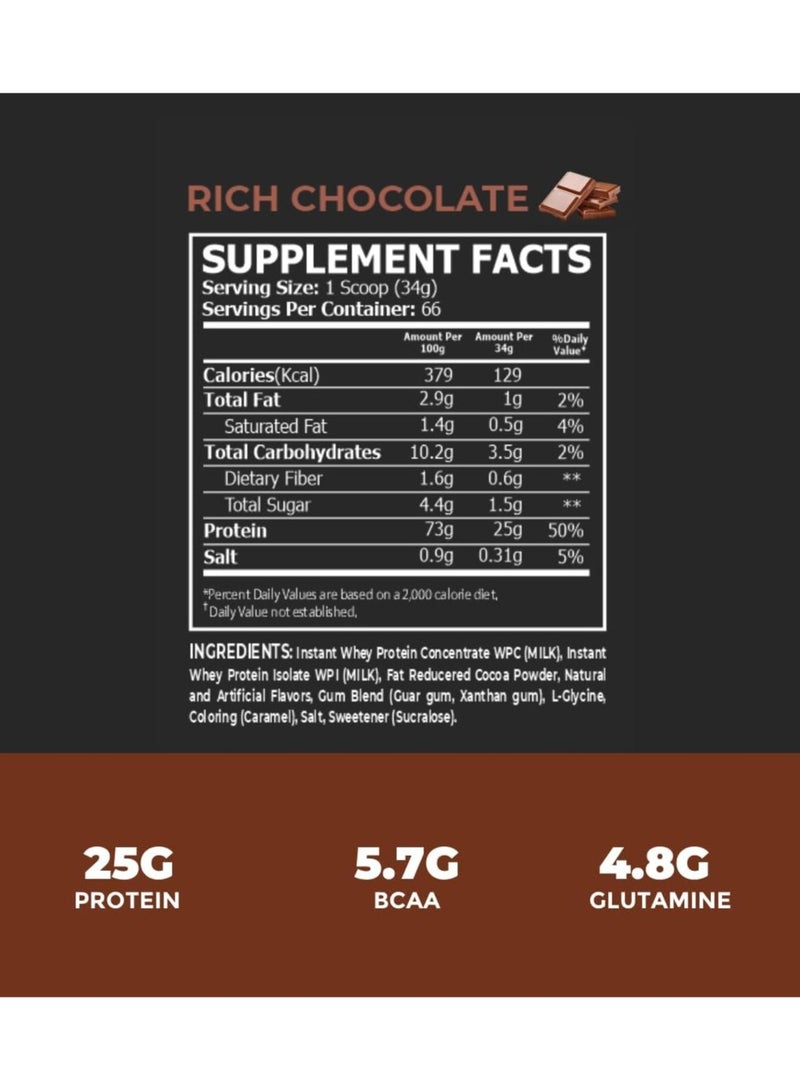 كور تشامبس 100% بروتين مصل اللبن 2.27 كجم نكهة الشوكولاتة الغنية 66 حصة - Image 2