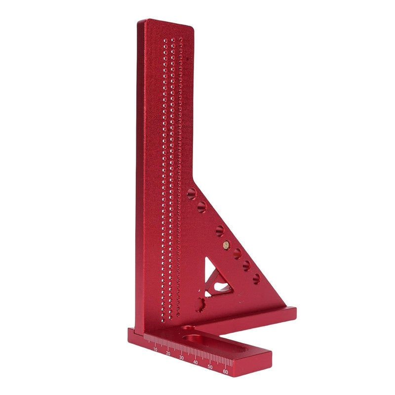Eujgoov 0-180 Degree 3D Multi Angle Measuring Ruler, Aluminum Alloy Woodworking Square Protractor with Anodized Finish, for Engineer Carpenters Decorators (Pure Red) - Image 4