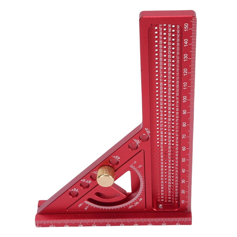 Eujgoov 0-180 Degree 3D Multi Angle Measuring Ruler, Aluminum Alloy Woodworking Square Protractor with Anodized Finish, for Engineer Carpenters Decorators (Pure Red) - Image 1