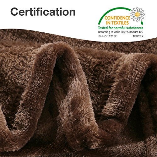 HYSEAS Flannel Fleece Throw Blanket Chocolate - Super Soft Plush Microfiber Solid Blanket for Couch, Bed, Chair, Sofa - Fuzzy Cozy Lightweight - 50x60 Inch - Image 4