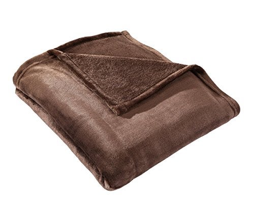 HYSEAS Flannel Fleece Throw Blanket Chocolate - Super Soft Plush Microfiber Solid Blanket for Couch, Bed, Chair, Sofa - Fuzzy Cozy Lightweight - 50x60 Inch - Image 1