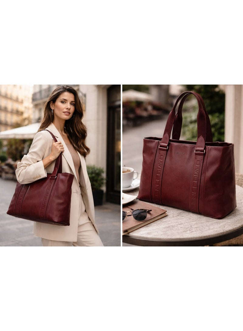 David Jones Shoulder bag large size for women model cm7701- Office, school, college, Daily purse- casual style dual wear handbag Spacious for 14-inch tablet and laptop - Image 4
