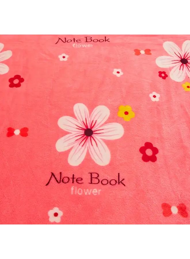 Textured Dial Floral Pattern Flannel Blanket 78 74x90 55 Inch All Season Multi Occasion Cover - Image 5