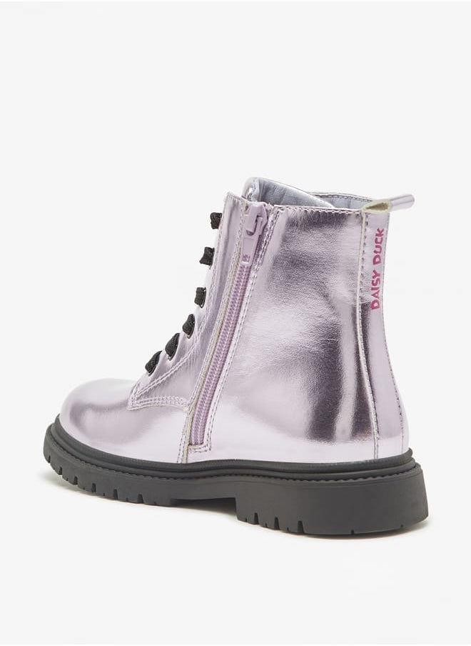 Disney Daisy Duck Print Ankle Boots with Lace-Up Closure  - Image 2