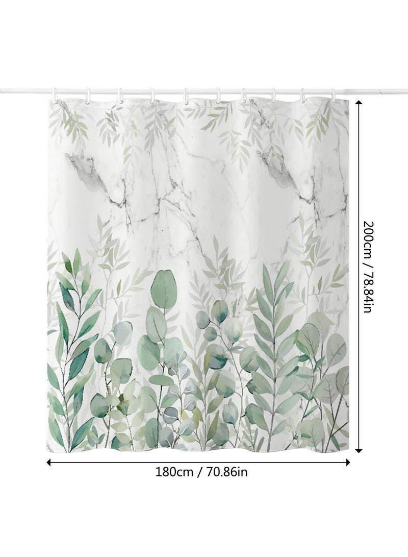 Polyester Shower Curtain 180x200 cm, Mildew-Resistant, Machine Washable with 12 Hooks for Easy Installation - Image 2