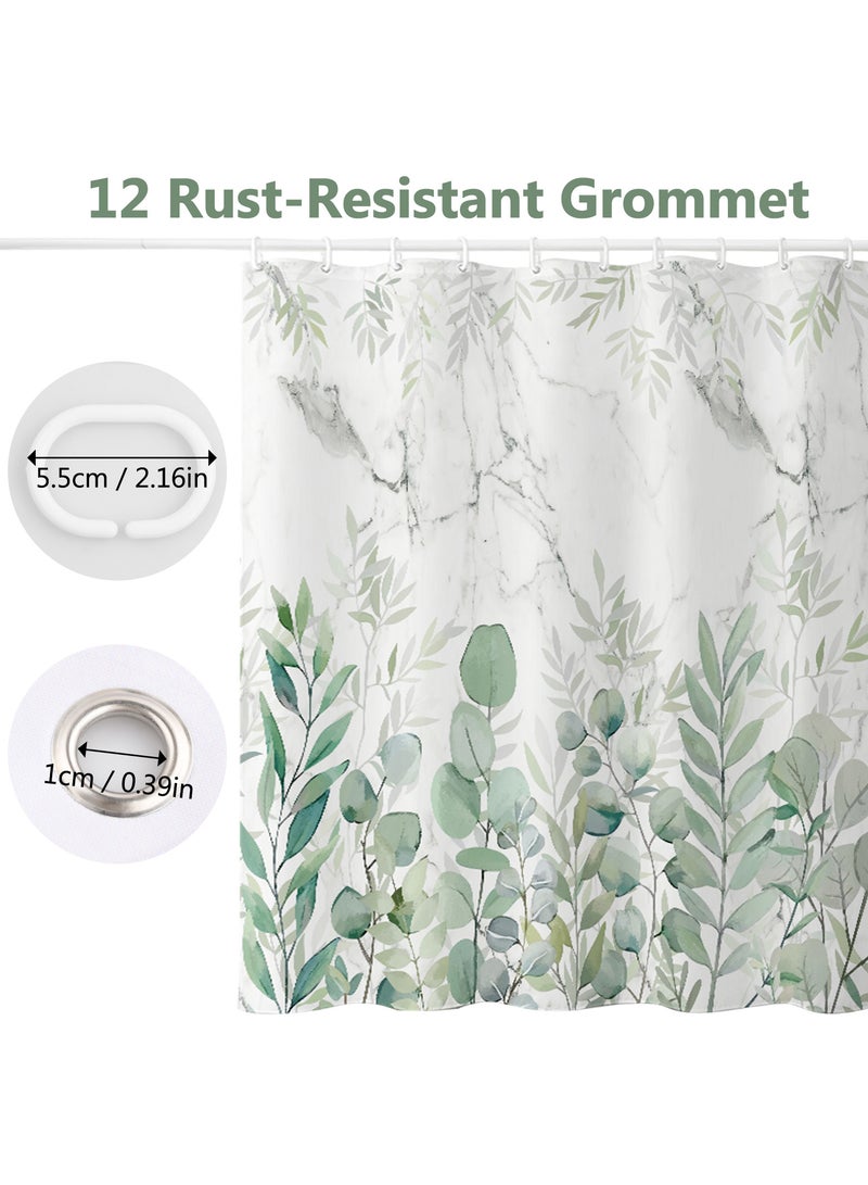 Polyester Shower Curtain 180x200 cm, Mildew-Resistant, Machine Washable with 12 Hooks for Easy Installation - Image 3