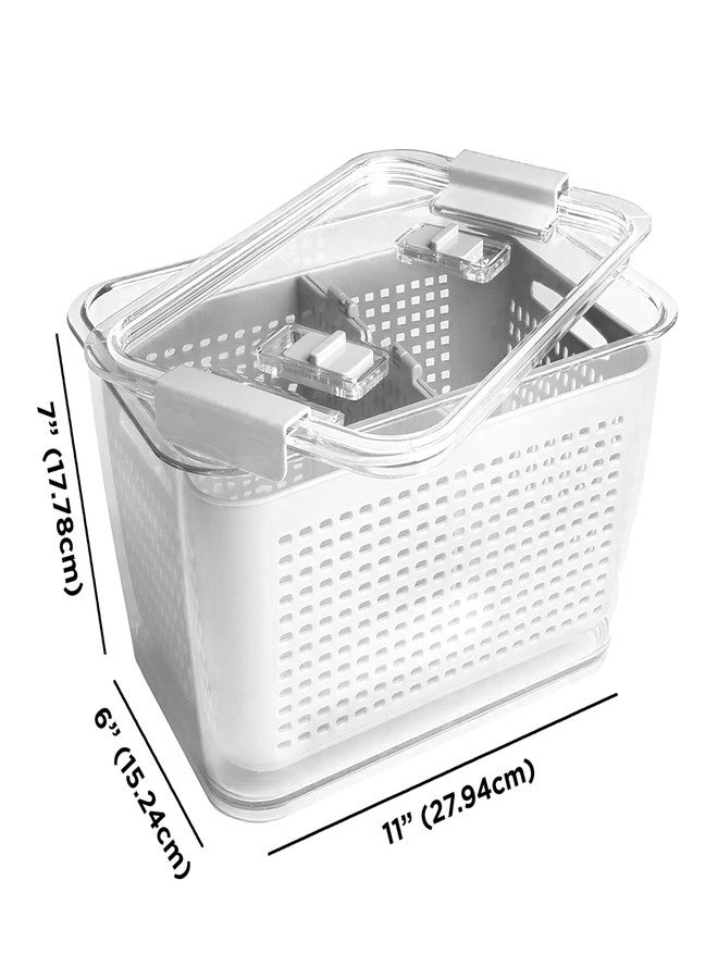 Kitchen Spaces Large Colander Bin 2-in-1 Produce Storage, White - Image 2