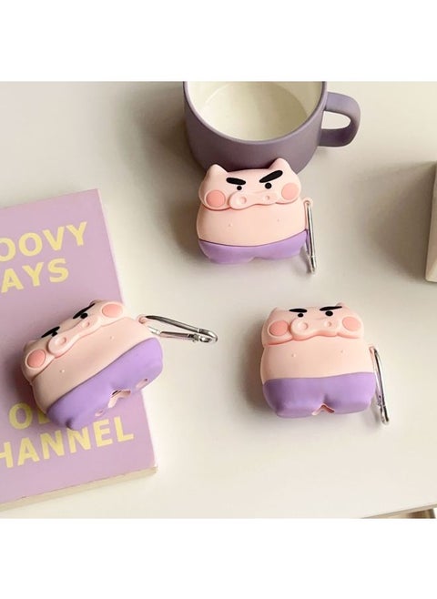 Fat Doodle Left Guard AirPods Pro For Apple Bluetooth Earphone Set 2/3/4 Generation Cartoon Protective Shell Suitable For Cute-Color:Fat Left Door Guard-Applicable Model:Airpods 1/2 Generation Universal