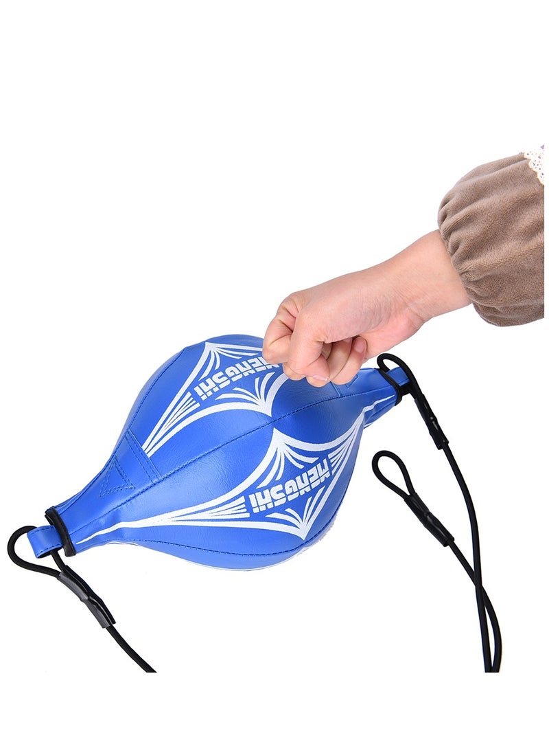 Mengshi PU Leather Double End Boxing Training Speed Ball with Ropes and Pump, Blue  - Image 2