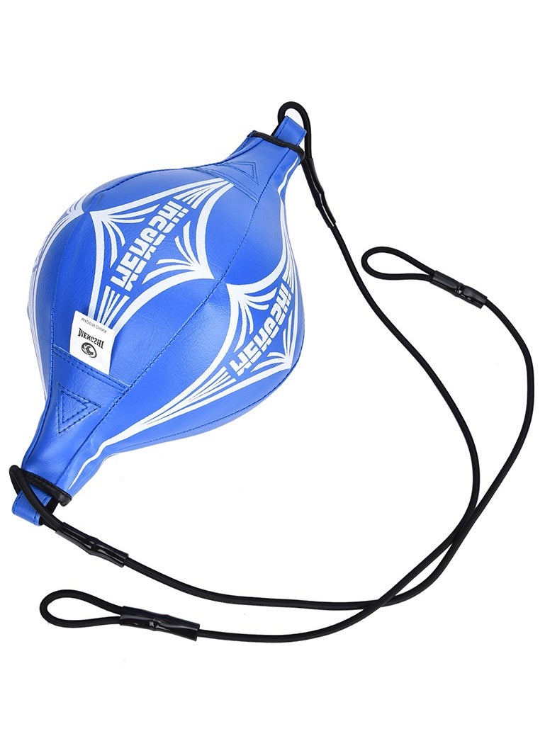 Mengshi PU Leather Double End Boxing Training Speed Ball with Ropes and Pump, Blue  - Image 3