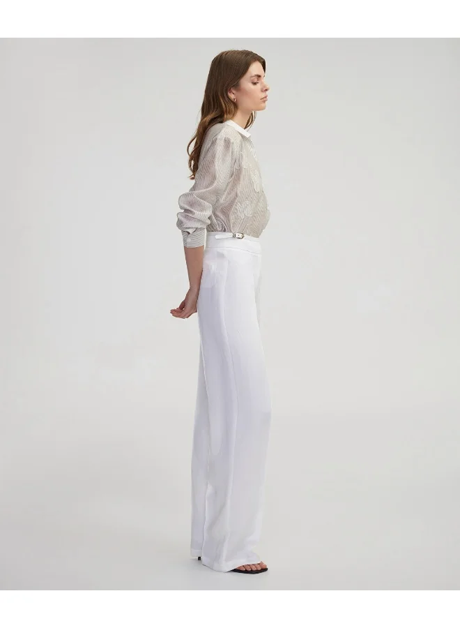 إبيكيول Wide-Leg Trousers With Thin Belt