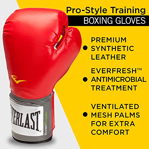 Everlast Pro Style Training Gloves (Red, 14 Oz.) - Image 2