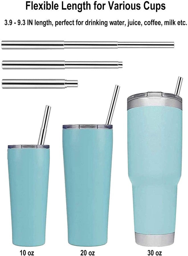 ANAB GI ANABGI Portable Reusable Drinking Straws with case| Collapsible & Foldable Telescopic Stainless Steel Metal Straw Dispenser | Long Cleaning Brush | Travel case Rose Gold with Hook- Pack of 1 Pcs - Image 4