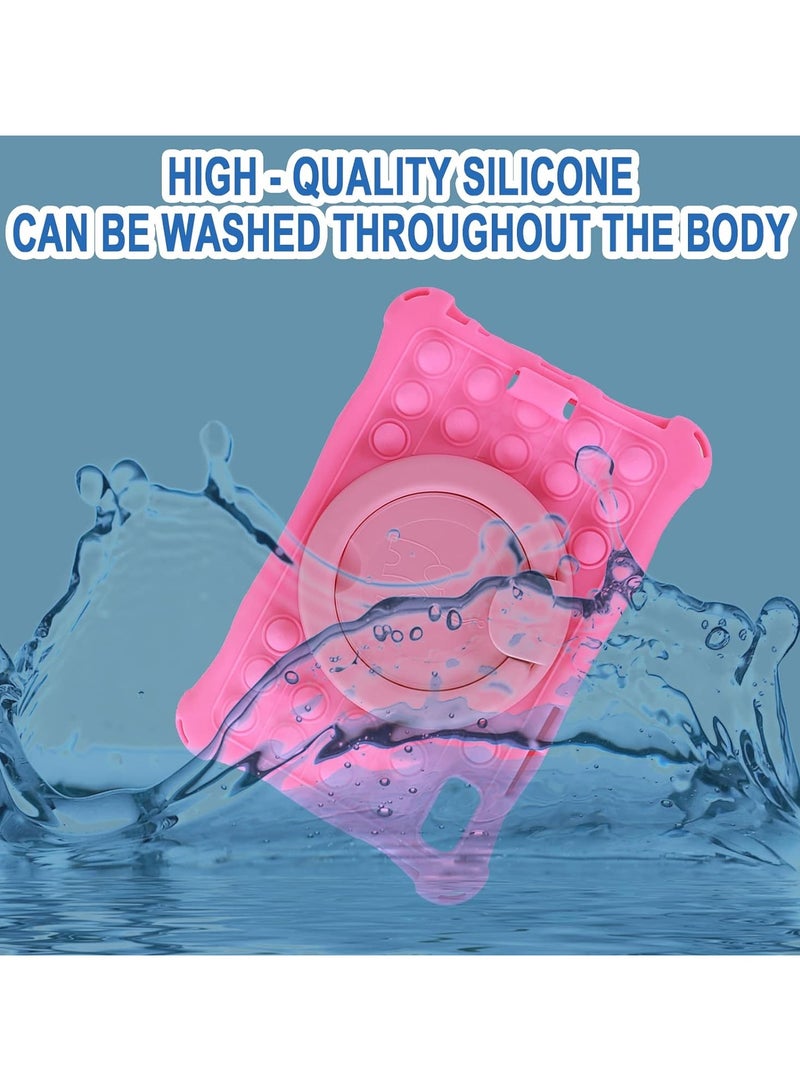 Silicone Case Compatible with 9 Lenovo Tab M9 2023, with 【360 Rotating Stand】 【Shoulder Strap】 【Stylus】【Pencil Holder】 Silicone Case for for 9.0 Lenovo Tab M9 (TB-310FU), Pink - Image 5