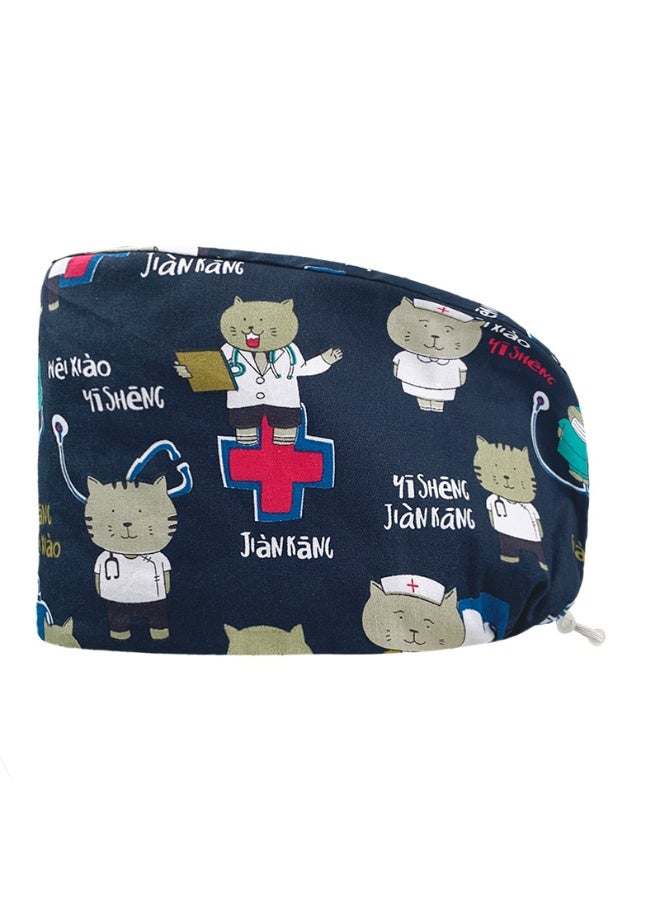 NIBEMINENT Soft Cotton Unisex Scrubs Cap Mens Scrubs Nursing Medical Surgical Caps Medical Uniforms Multicolour Printing Hospital Nurse Hat