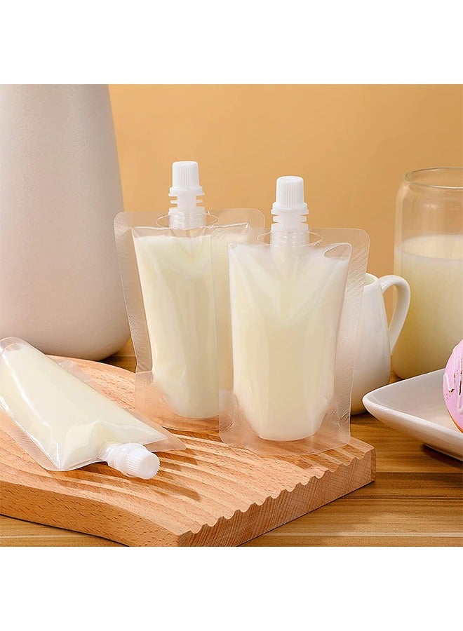 50-Piece Reusable Plastic Packaging Bags with 25 Funnel Transparent Spout Pouch For Beverages Like Juice, Shake, Tea, Coffee, Liquor Etc. | Liquid Storage Bag | Size: 500 Ml - Image 3