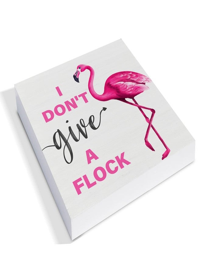 YIDOU Country Pink Flamingo Wood Box Sign Decor Desk Sign Summer Flamingo Wooden Box Block Sign Rustic Home Shelf Wall Decoration - Image 2