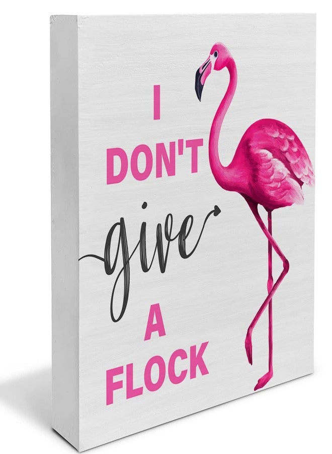YIDOU Country Pink Flamingo Wood Box Sign Decor Desk Sign Summer Flamingo Wooden Box Block Sign Rustic Home Shelf Wall Decoration - Image 1