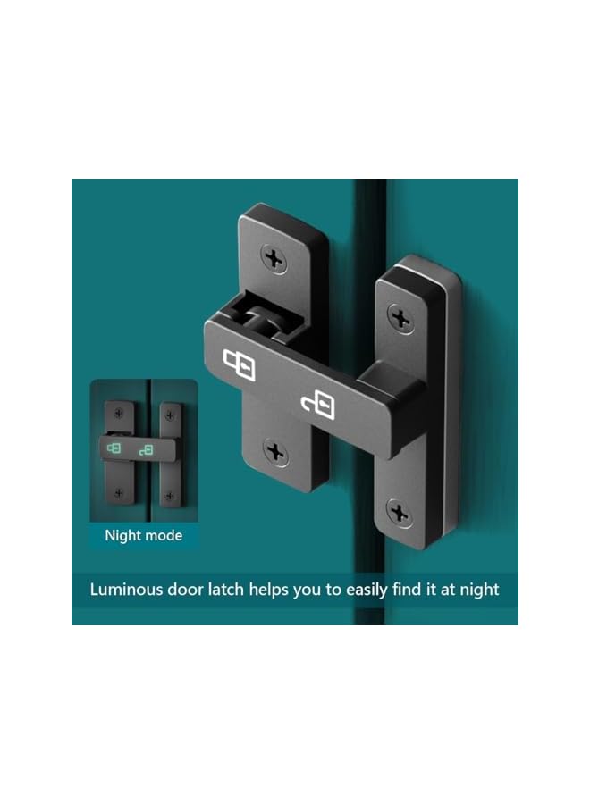 promass Heavy-Duty Flip Latch Lock 90/180 Degree Sliding/Swinging Door Lock, Easy Installation Keyless Entry Zinc Alloy Matte Black Ideal for Sliding Doors Bathroom Kitchen Cabinet Pet Safety - Image 5