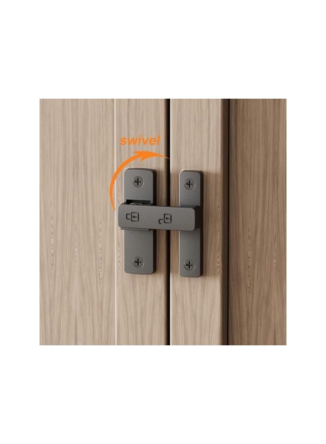 promass Heavy-Duty Flip Latch Lock 90/180 Degree Sliding/Swinging Door Lock, Easy Installation Keyless Entry Zinc Alloy Matte Black Ideal for Sliding Doors Bathroom Kitchen Cabinet Pet Safety - Image 3