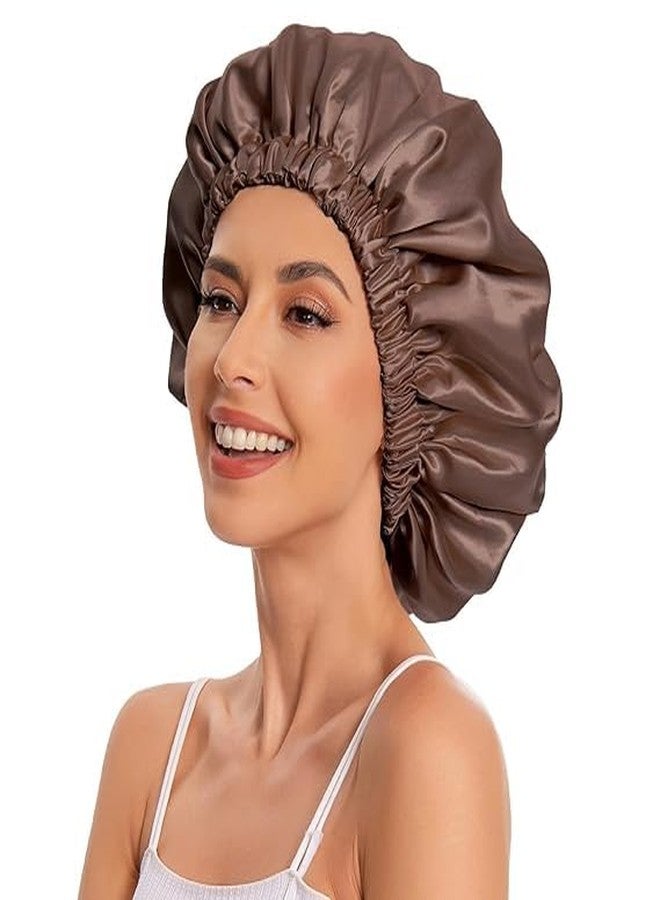 Craftelio Satin Pillow Covers Set of 2 with Matching Hair Bonnet - Anti-Frizz, Skin-Friendly Pillow & Cap with 3 Free Random Satin Scrunchies (Brown) - Image 5