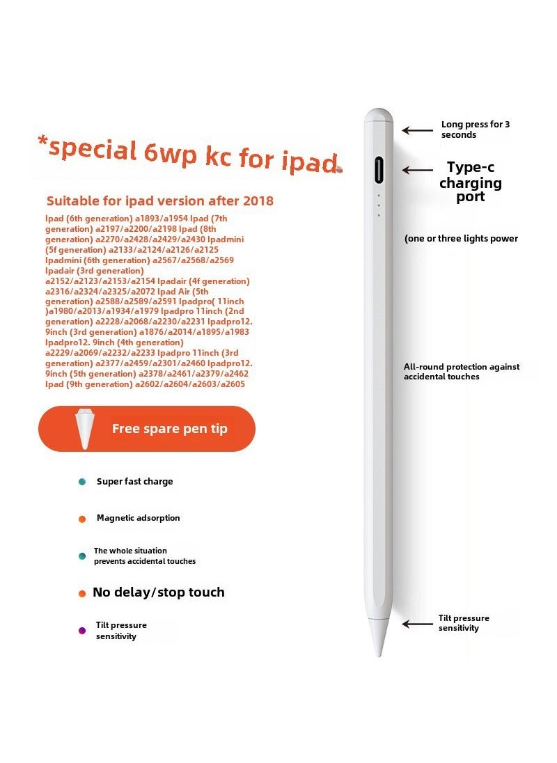 Transparent Apple Pencil Stylus 6WP-KC [iPad special pen-super fast charge]] 