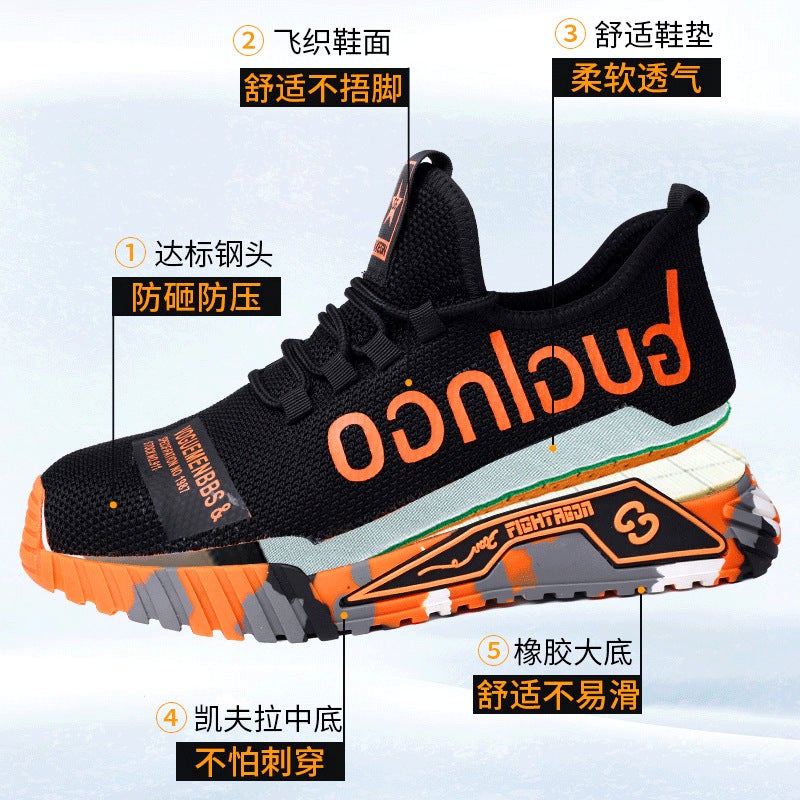 Men'S Summer Labor Protection Shoes, Anti-Smash And Anti-Puncture, Lightweight And Breathable Old Work Shoes, Women'S Steel Toe Caps, Safety Protection - Image 4