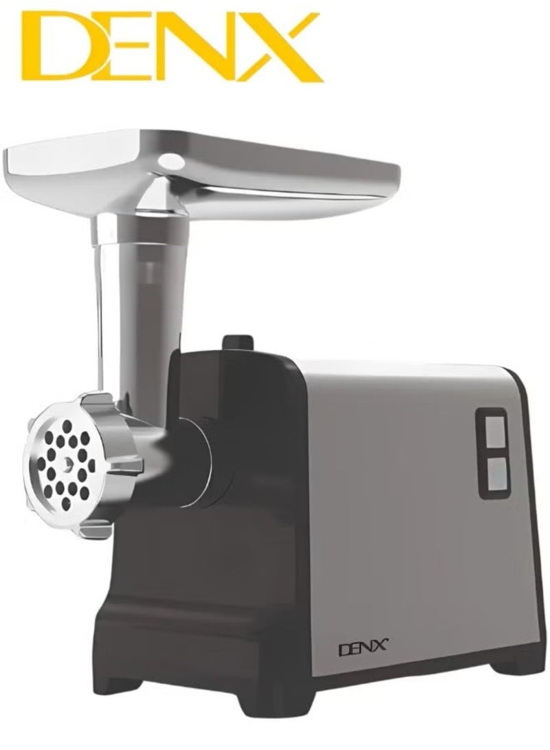 Denx Meat Grinder, Electric Meat Grinder with Stainless Steel Blade, 1200W, Silver - Image 3